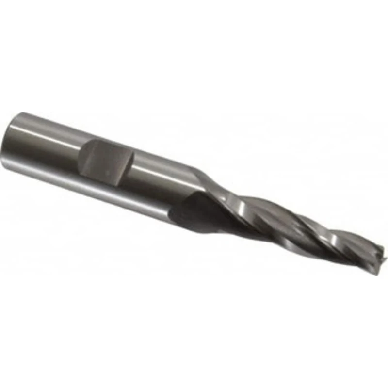 OSG 3 per Side 1/4 Small End Diam 1-1/4 LOC 3-Flute Cobalt Tapered Square End Mill Uncoated, 1/2 Shank Diam, 3-1/4 OA...
